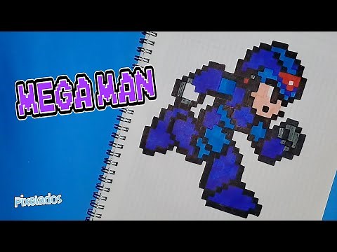 COMO DIBUJAR A MEGA MAN PIXEL ART PASO A PASO - PIXELADOS