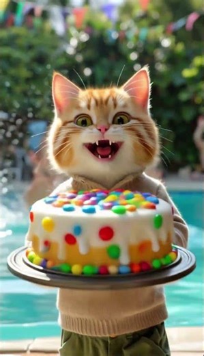 Smiling Cat Causes a Candy Explosion in the Bakery! 🍬🐱✨