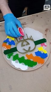 Cosmic style wood and resin clock