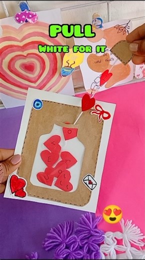 OMG 😱! This Card Moves When You Pull It ❤️ | DIY Surprise | #shorts#diy #papercraft