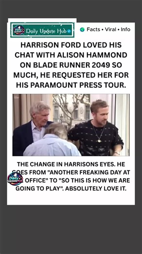 Harrison Ford loved his chat with Alison Hammond on blade runner | alison hammond harrison ford