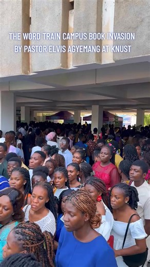 THE WORD TRAIN CAMPUS BOOK INVASION AT KNUST. What we have witnessed so far across the various campuses is a different kind of revival. And this is only the beginning 🔥🔥🔥 Chief Alpharian has truly affected this generation...This is revival in its purest form. And it is only the beginning. Wow!
