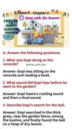 Gone with the Scooter Class 5 Question Answer | Chapter 2 | Santoor English NCERT @study_with_pihu