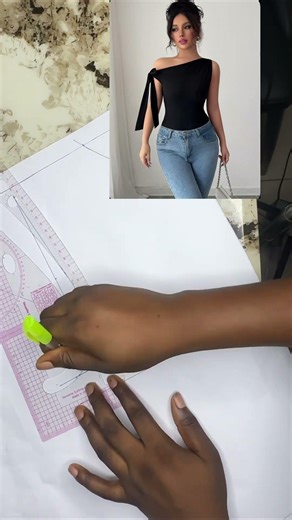 How to draft and sew this stylish knot Asymmetric shoulder Top | well detailed tutorial