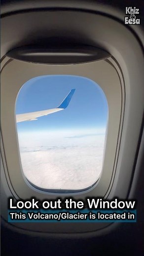 THE ICONIC STRATOVOLCANO GLACIER SEEN FROM OUR AIRPLANE WINDOW! #travel #flight #iceland