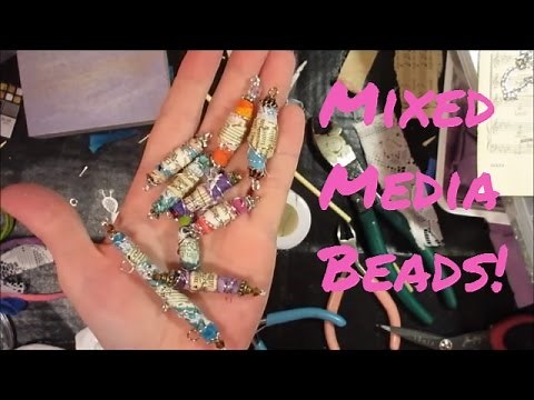 Tutorial: BoHo Mixed Media Bead Charms - Make Beautiful Beads Out of Scrap Fabrics!