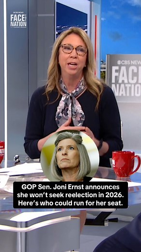 Sen. Joni Ernst, an Iowa Republican, officially announced Tuesday that she won't seek reelection in 2026 after two terms in the Senate. Ernst's decision not to seek reelection opens up a seat in Iowa, where Democrats are hoping to make inroads as the party seeks to take control of the Senate in the midterm elections. CBS News’ Jennifer Jacobs reports on who is likely to jump into the race to fill Ernst’s seat. | Face The Nation