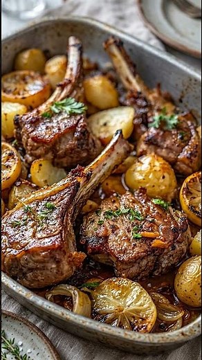 Roasted Lamb Chops🥩🍋