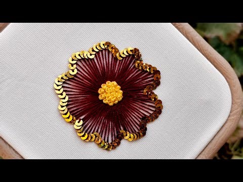 ✨ Sequin & Hand Embroidery Flower Tutorial 🌸 | Decorative Stitching for Clothes & Accessories