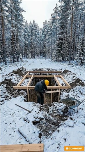 Building an Underground Survival Bunker in the Forest #undergroundbunker #survivalbunker #shortvideo