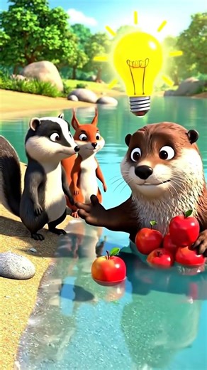 Oscar Otter Shares the Apples 🍎 | Division with Leftovers for Kids