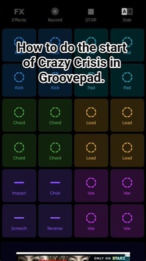 How to do the start of Crazy Crisis in Groovepad. #fypviralシ #tutorial #groovepadapp #groovepad