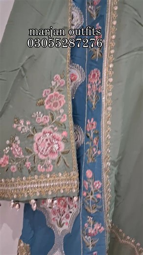 ethnc luxury heavy embroided shirt trouser L | Marjan Outfits