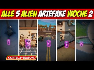 Alle Alien Artefake Woche 2 Fundorte | Stile für Kymera freischalten Fortnite Season 7 Kapitel 2