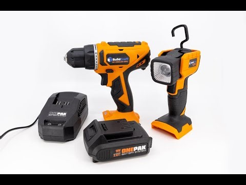 BuildCraft ONEPAK 18v Cordless Drill and Work Light Set