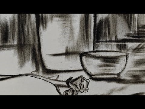 Easy Steel Life Drawing Using Charcoal Powder Step by Step Tutorial 