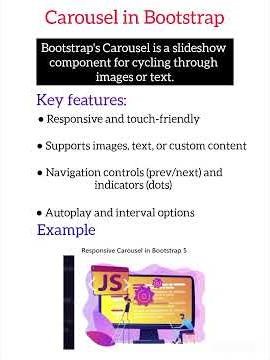Carousel in Bootstrap #carouselinbootstrap #carousel #keyfeaturesofcarousel #bootstrap #css #html