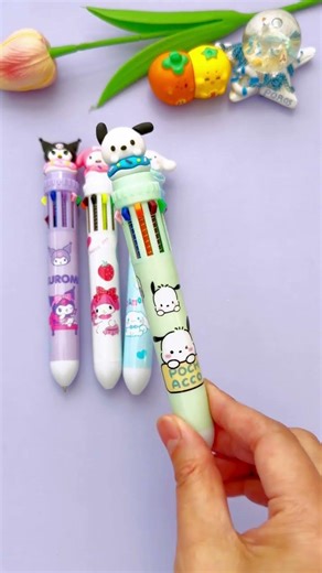 Cute Sanrio 3D multi-color ballpointpen#sanrio#mymelody #hellokitty #kuromi