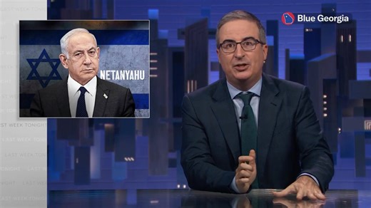 John Oliver: While "no one would say Netanyahu personally caused October 7th," his long-term strategy "has caused exponentially more suffering." "He deliberately allowed Qatar to funnel money into Gaza, literally sending suitcases full of money there in the back seats of cars, in order to keep Hamas in power." | Blue Georgia
