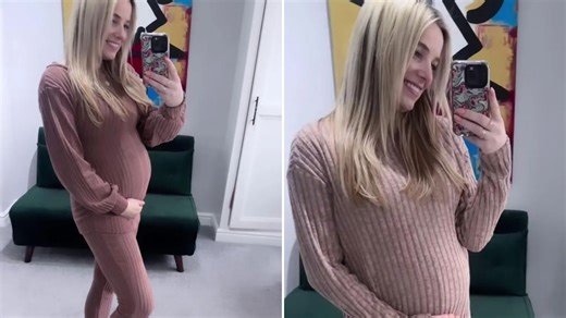 Pregnant Sian Welby shows off her growing bump as she poses ahead of due date