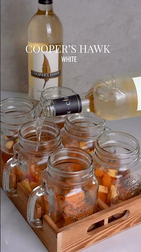 Stone Fruit on the Sideline | Fall Tailgate Mason Jar Cocktail with Bourbon and White Wine