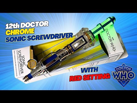 NEW - CHROME 12th Doctor Sonic Screwdriver With Red Setting