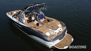 The MasterCraft X24 throws pro-level wakes and waves that can be fine-tuned for any riding level or style. Learn more: https://www.boatingmag.com/boats/2025-mastercraft-x24-bbg/ | Boating Magazine