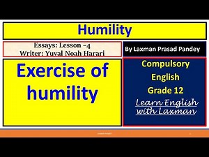 Humility Exercise: compulsory English grade 12
