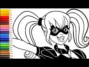 Harley Quinn Coloring Pages | Harley Quinn Drawing Tutorial | How to Draw Harley Quinn