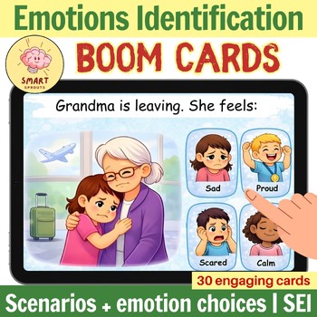 Feelings Identification Boom Cards | SEL Activities | Autism little learners & K