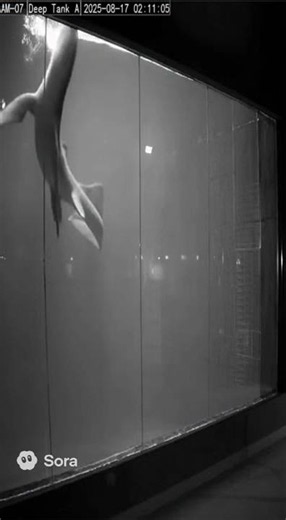 Leaked footage: large specimen in containment tank — CAM-07 (2025)