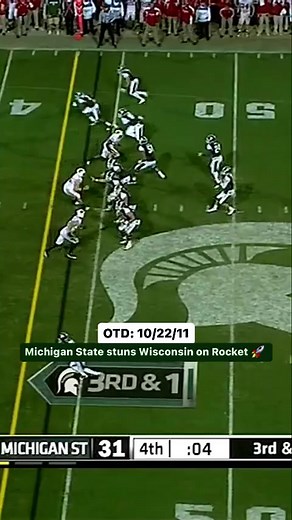 #OTD in 2011, Michigan State Football called “Rocket” to record a dramatic win over Wisconsin. 🚀 | Big Ten Network