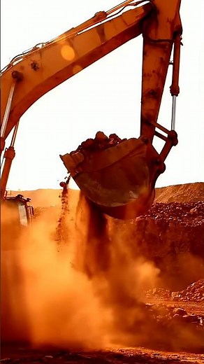 Massive Excavator at Work: Earthmoving & Dumping Heavy Loads! 🚧