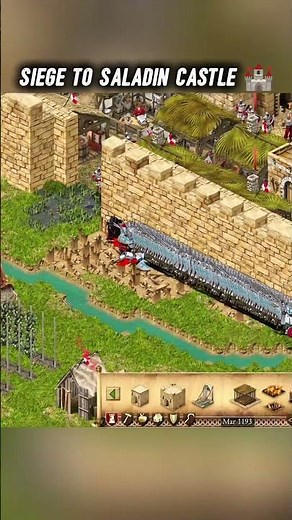 Siege to Saladin Castle in Stronghold crusader definitive edition #castledefense #gaming #stronghold