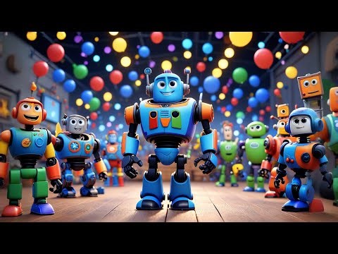 Six Little Robots Count to Ten | Counting Song for Kids | Nursery Rhymes and Preschool Learning