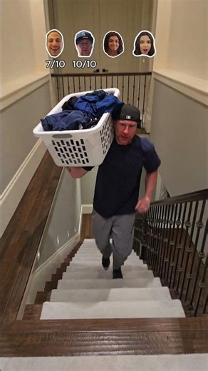 How do you go upstairs with clothes