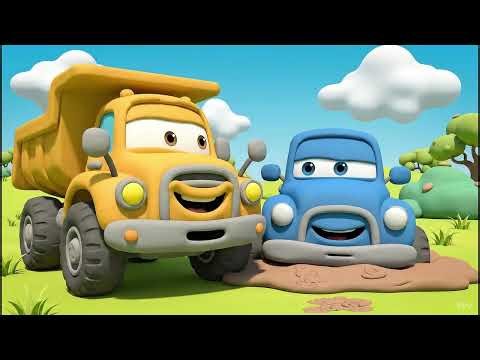 Little Blue Truck Stuck in Mud! 🚜