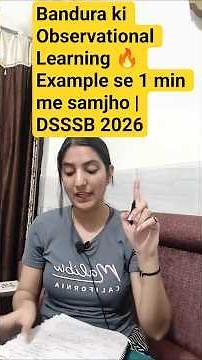 Bandura ki Observational Learning 🔥 Example se 1 min me samjho | DSSSB 2026