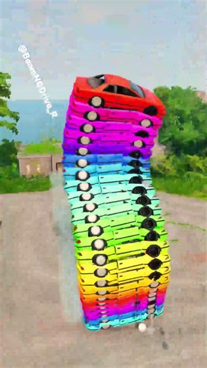 Bus vs. Infinity Drop! (Colorful Chaos Test)