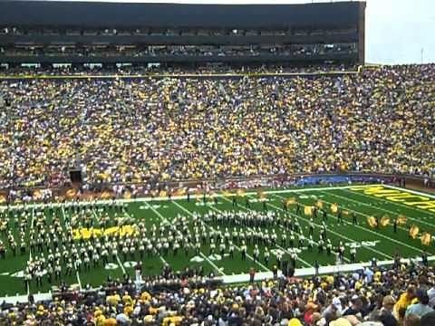 UMass Minuteman Marching Band Halftime Performance at Univ. of Michigan - George Parks tribute