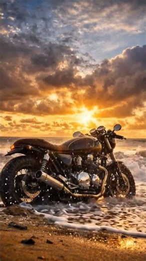 Unreal Moment 🏍️🌊😳 #shorts #motorcycle #beach