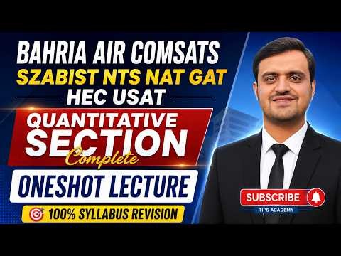 Quantitative Mathematics One Shot Lecture 2026 | Bahria Air, COMSATS, SZABIST, NTS NAT GAT HEC USAT