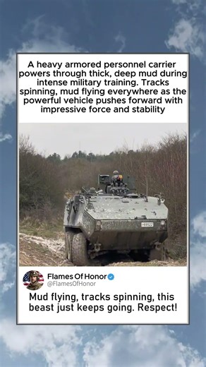 Armored Personnel Carrier Driving Through Deep Mud #militaryvehicle #usarmy