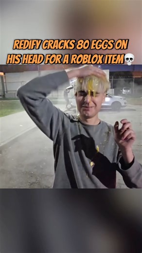 Redify cracks 80 eggs on himself for a Roblox item💀🥀 #redify #oscs #faze