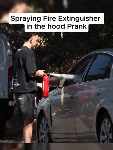 Bro got Opps Now 🥀 #trolling #prank #jokes #gonewrong #releatable #fireextinguisher #hood #fyp