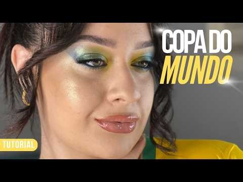 MAKE para a COPA DO MUNDO - Tutorial Completo 💚💛 | Danielle Costa