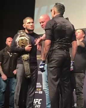 Khabib Nurmagomedov vs. Tony Ferguson stare down at UFC 249