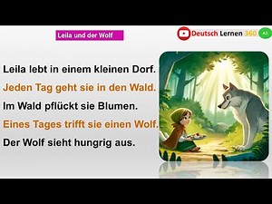 deutsch lernen mit geschichten A1 || Leila und der Wolf