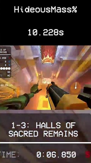 HideousMass% 10.228s #ultrakill #hideous #mass #ultrakillgame #speedrun #speedrunning #v1