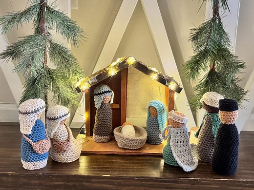 Crocheted Nativity Scene: Includes Shepherds and Wise Men. Handmade Organic Cotton Christmas Decoration - Etsy